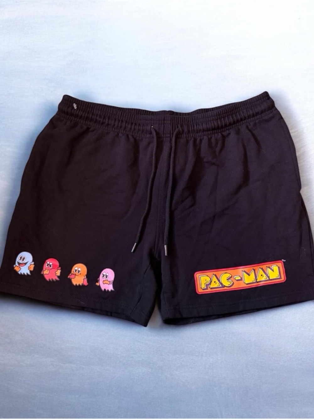 Black Pac-Man Logo Men's Athletic Shorts